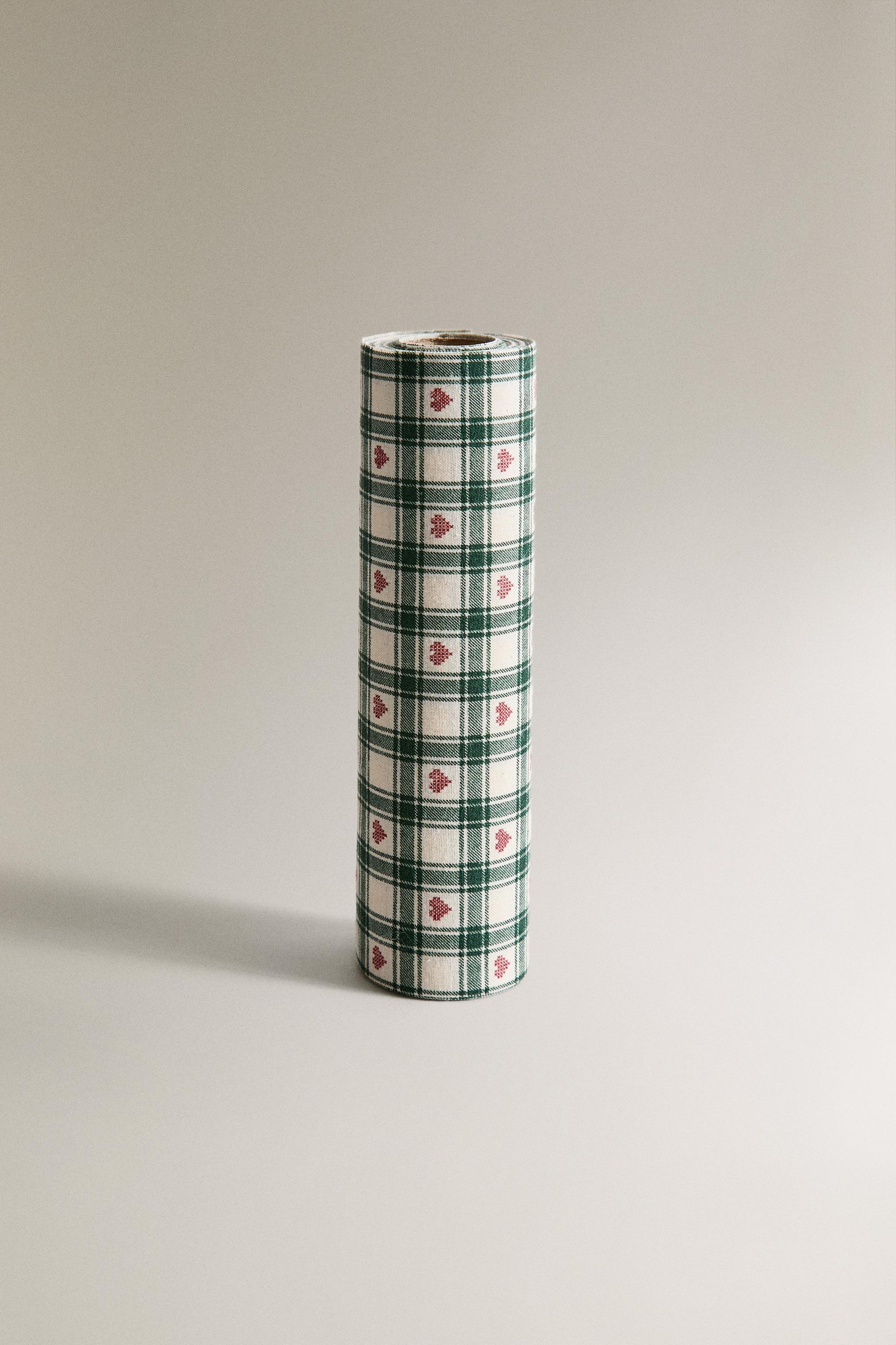 CHRISTMAS TARTAN COTTON NAPKIN ROLL (SET OF 20)